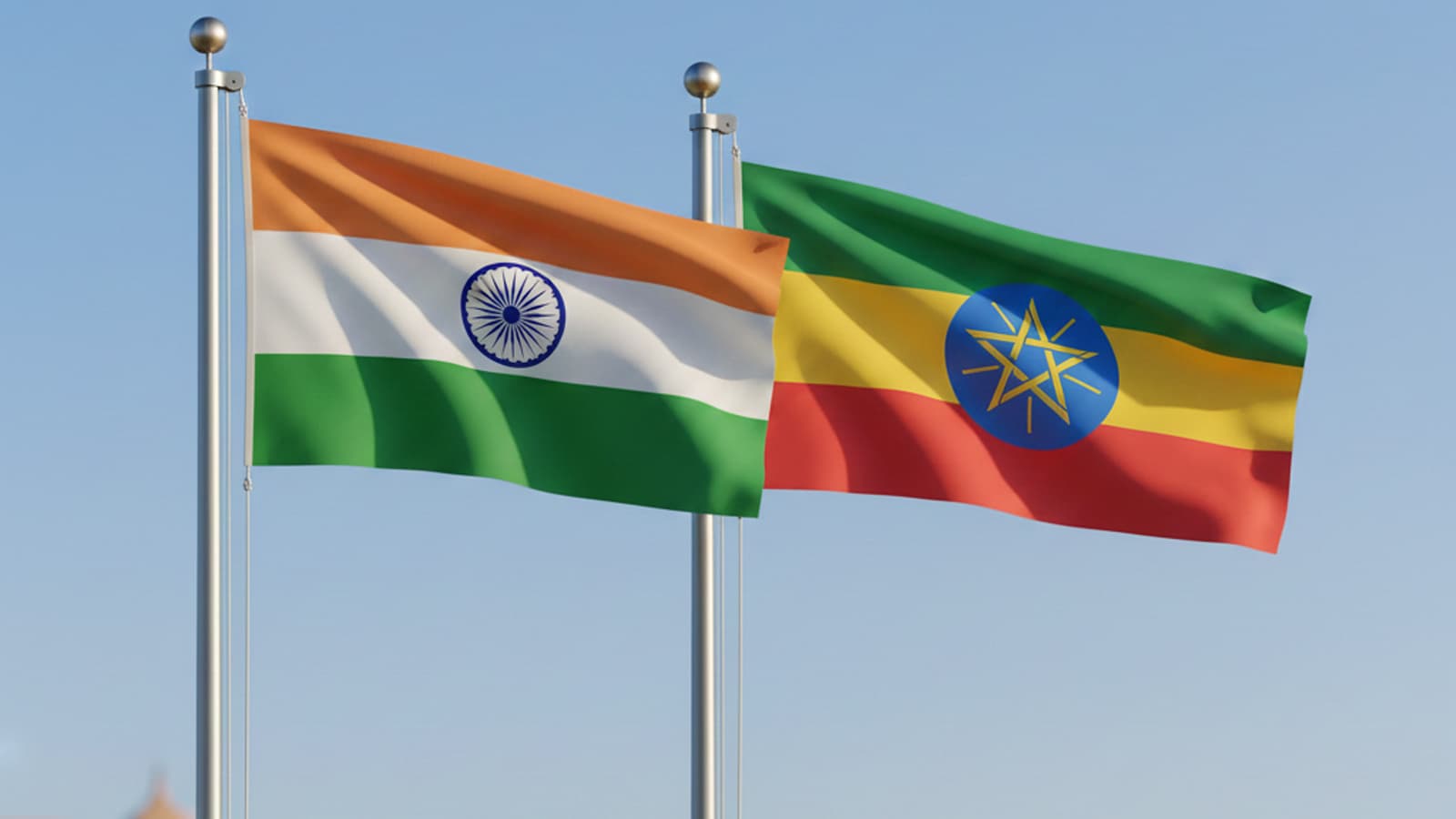 Flags of India and Ethiopia
