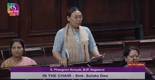 Nagaland’s Rajya Sabha MP, S Phangnon Konyak (Photo/SansadTV)